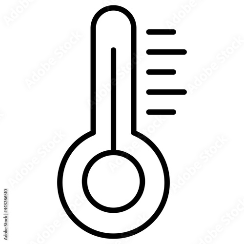 A temperature gauge icon, outline design of thermometer