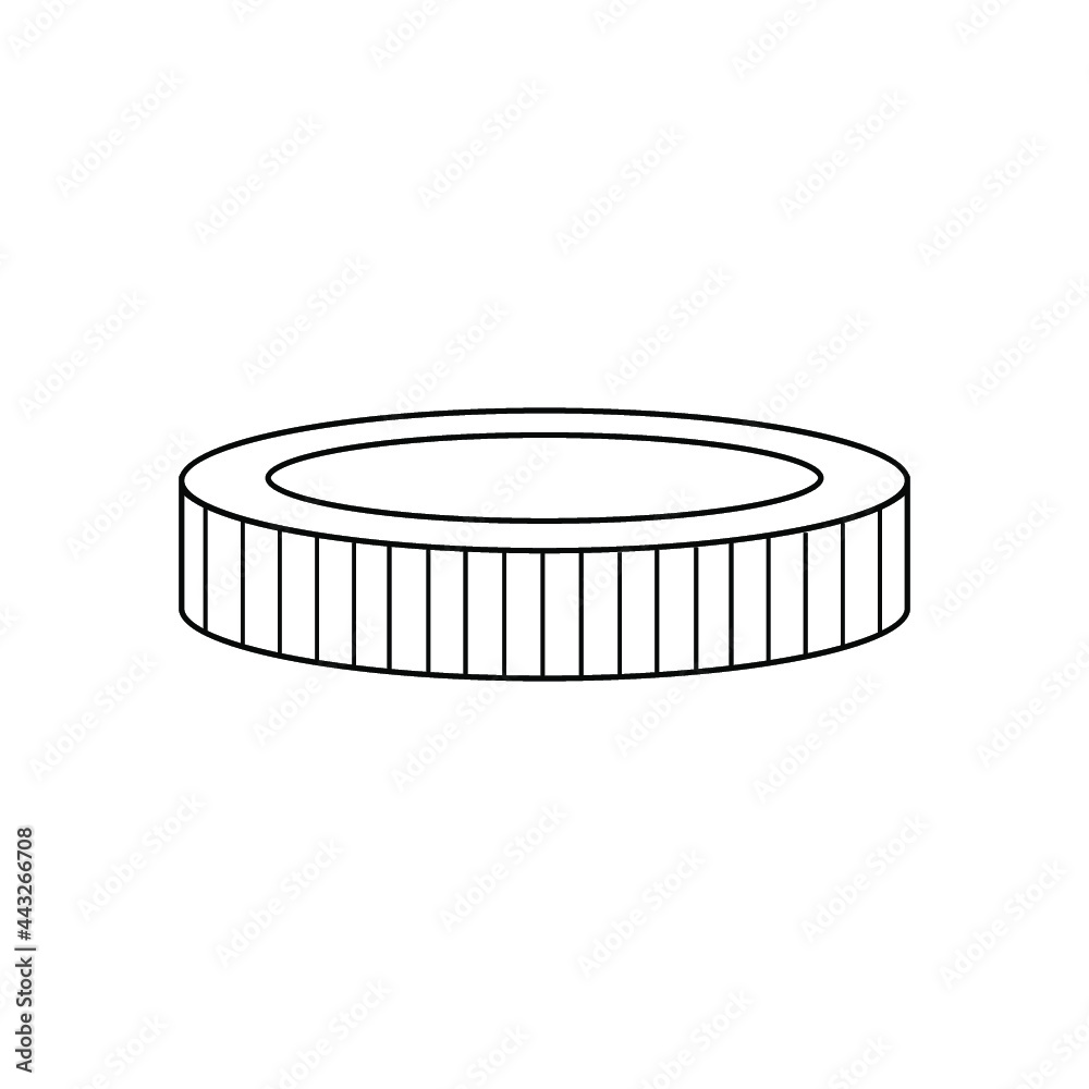 Black coin icon isolated on a white background Black coin icon isolated on a white background