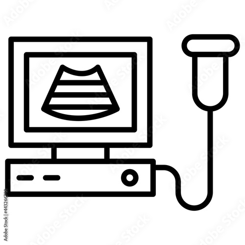A modern technology icon of sonography