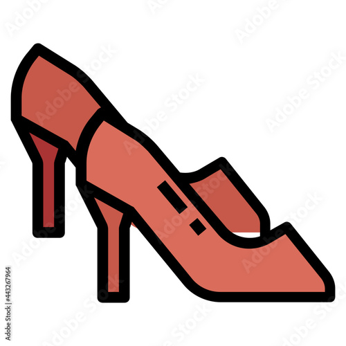 high heels Color line icon