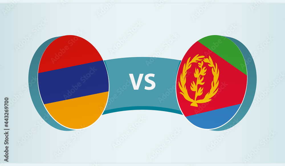 Armenia versus Eritrea, team sports competition concept.