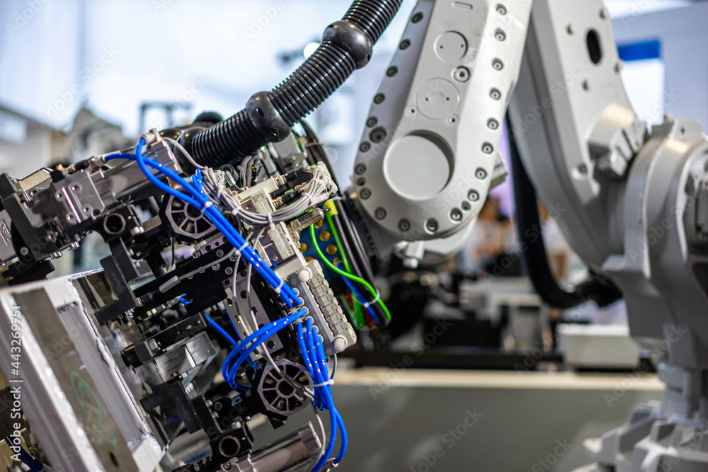 Fototapeta premium robot arm working in factory