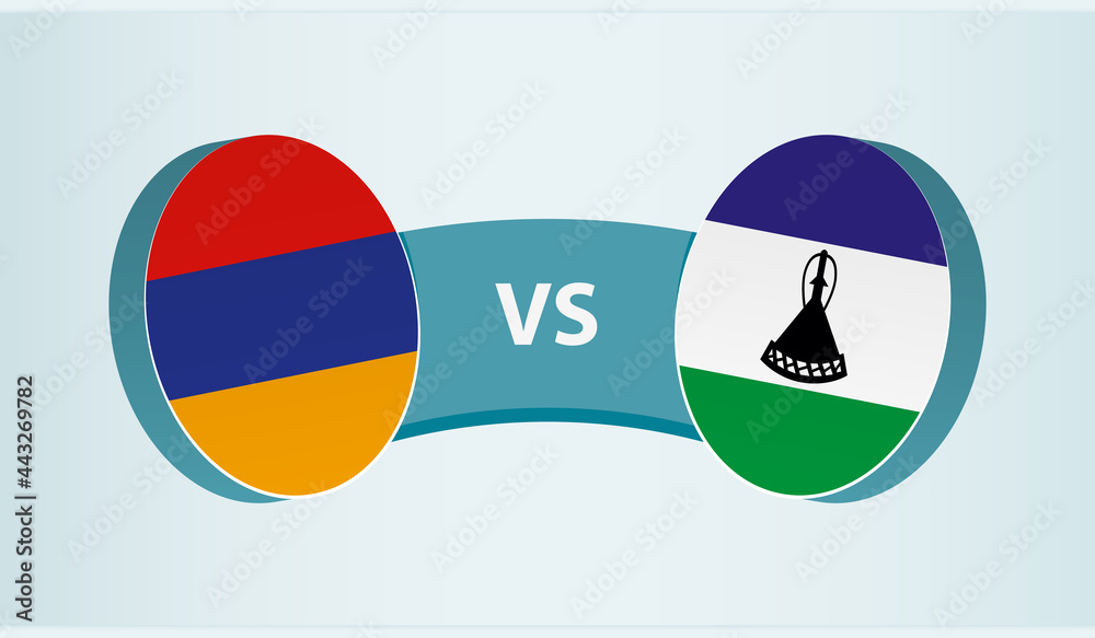 Armenia versus Lesotho, team sports competition concept.