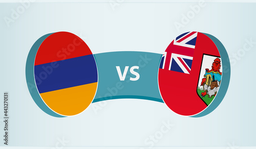 Armenia versus Bermuda, team sports competition concept.