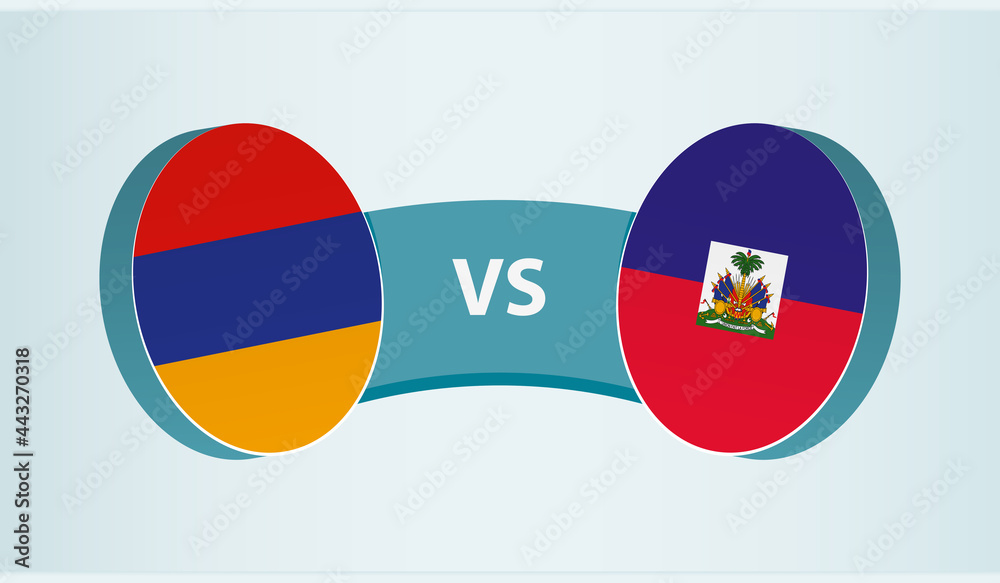 Armenia versus Haiti, team sports competition concept.