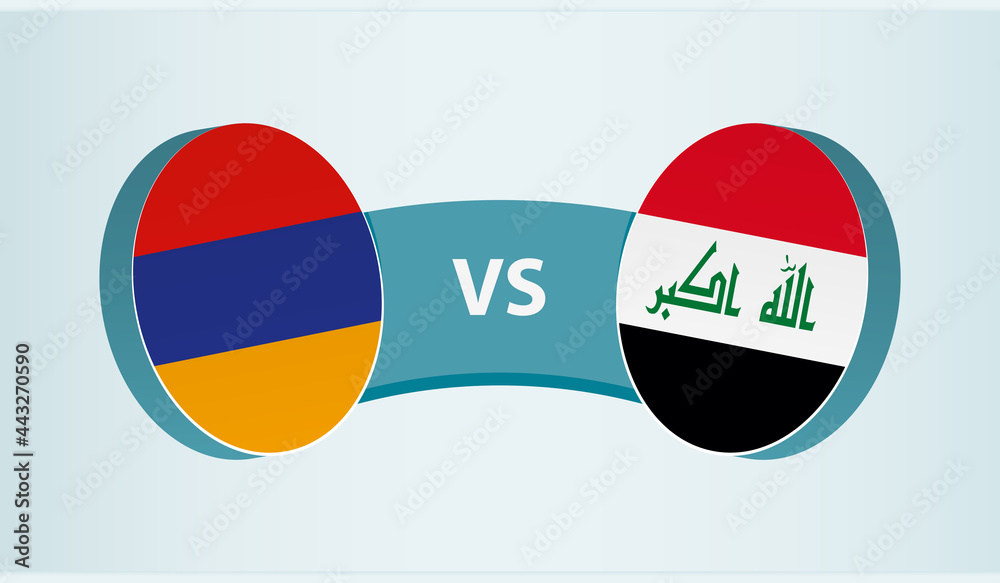 Armenia versus Iraq, team sports competition concept.