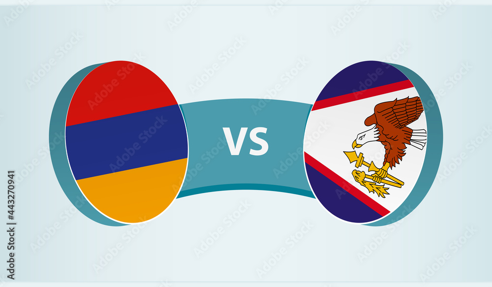 Armenia versus American Samoa, team sports competition concept.