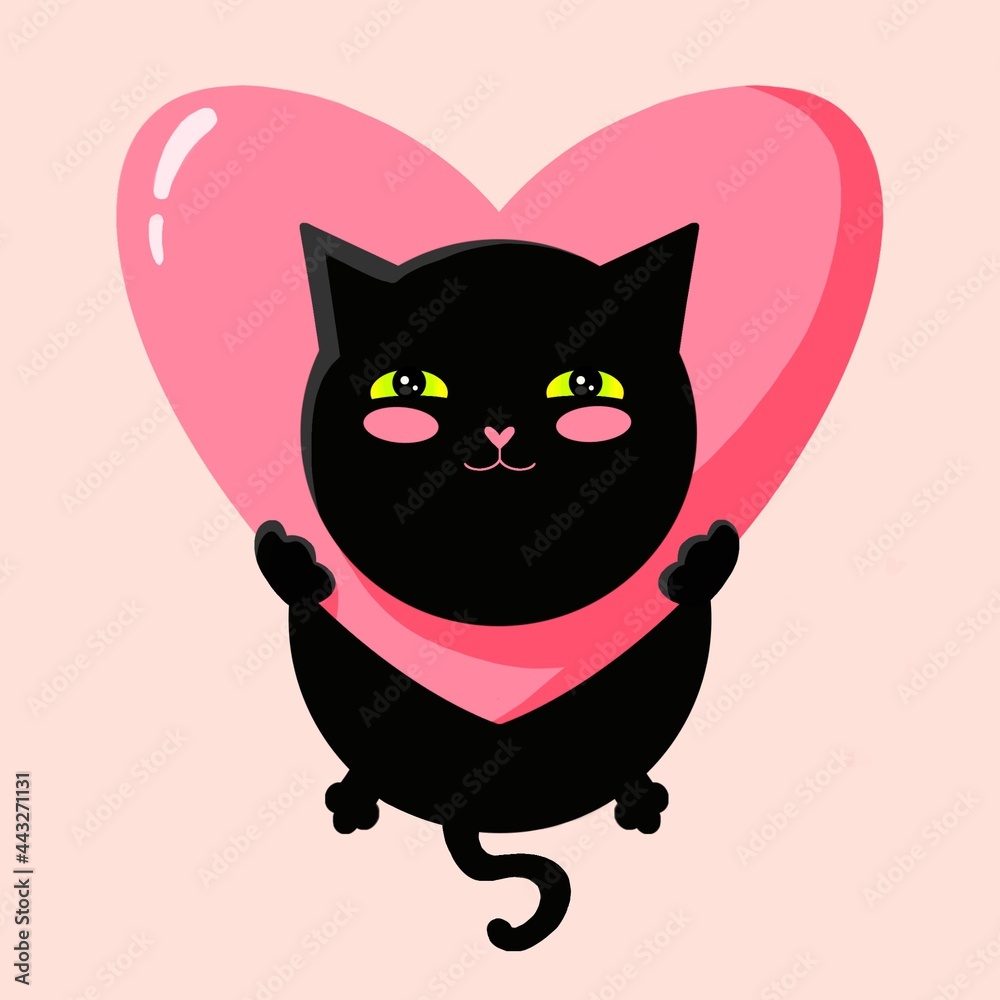cat with heart cat with heart