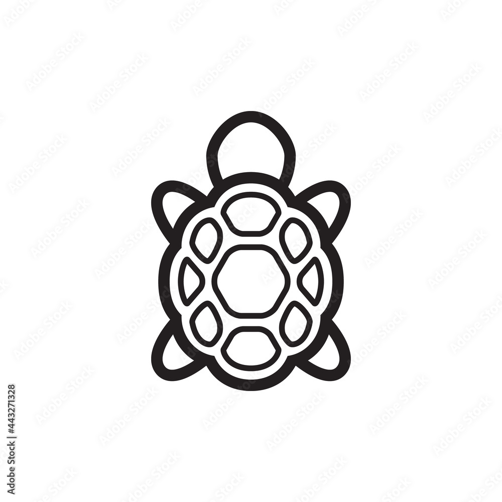 Fototapeta premium Tortoise icon. Vector isolated funny turtle pictogram on white background