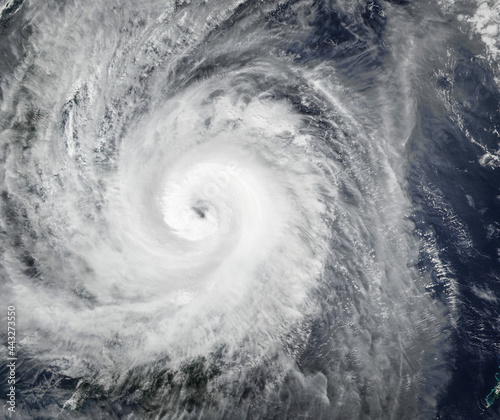 Super Typhoon, tropical storm, cyclone, hurricane, tornado, over ocean. Weather background. Typhoon, storm, windstorm, superstorm, gale moves to the ground. Elements of this image furnished by NASA.