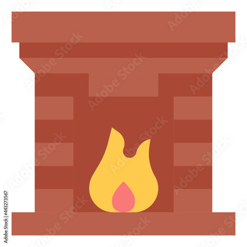 fireplace flat icon