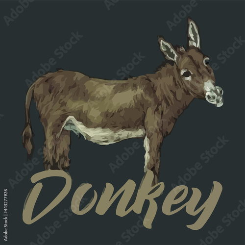 Obraz na plátne donkey artanimal artlover artlove artmule artcute artsweet artlong design vector