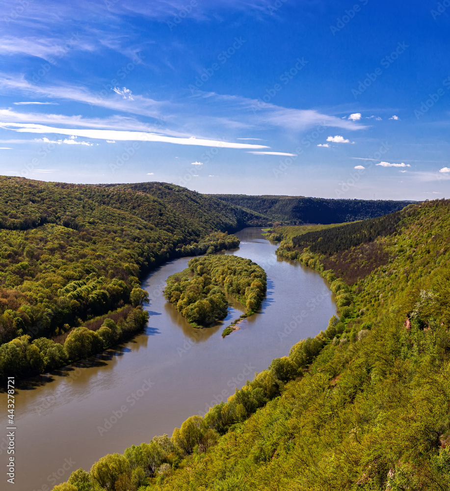 Fototapeta premium beautiful view of yin yang island in the river canyon.