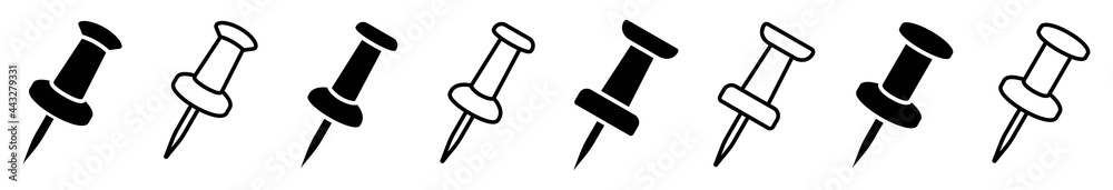 push pin icon set. push pin sign isolated on white background, Vector illustration push pin icon set. push pin sign isolated on white background, Vector illustration