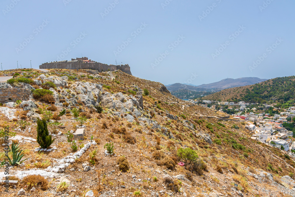 The castle of Leros Island, Greece