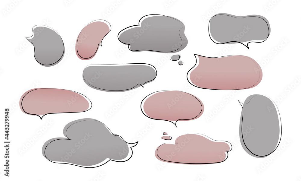 Set of speech bubbles without text, a symbol of thinking, and reflection. Vector isolated illustration
Set of speech bubbles without text, a symbol of thinking, and reflection. Vector isolated illustration
