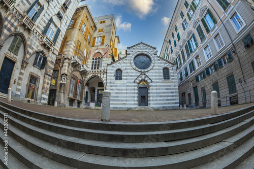 Piazza and church of San Matteo, Genoa, Italy photo