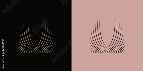 Abstract stripes line vector illustration wavy line simple tattoo logo
