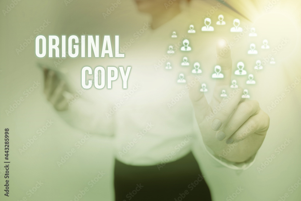 Text showing inspiration Original Copy. Word Written on Main Script ...