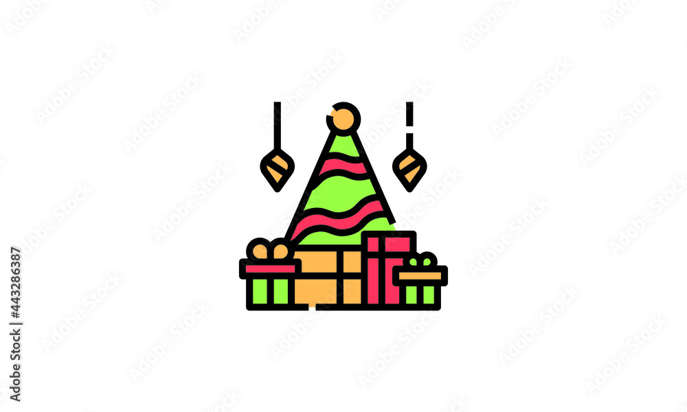 Fototapeta premium Christmas Tree Vector Silhouette