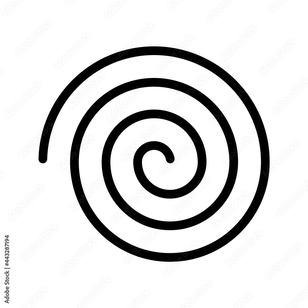 Hypnosis black linear spiral. Vector illustration. Abstract.