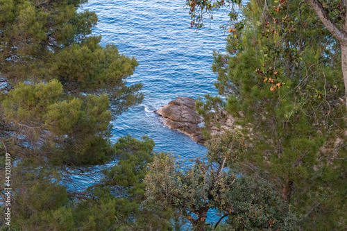 Rock hit by waves in the Mediterranean Sea