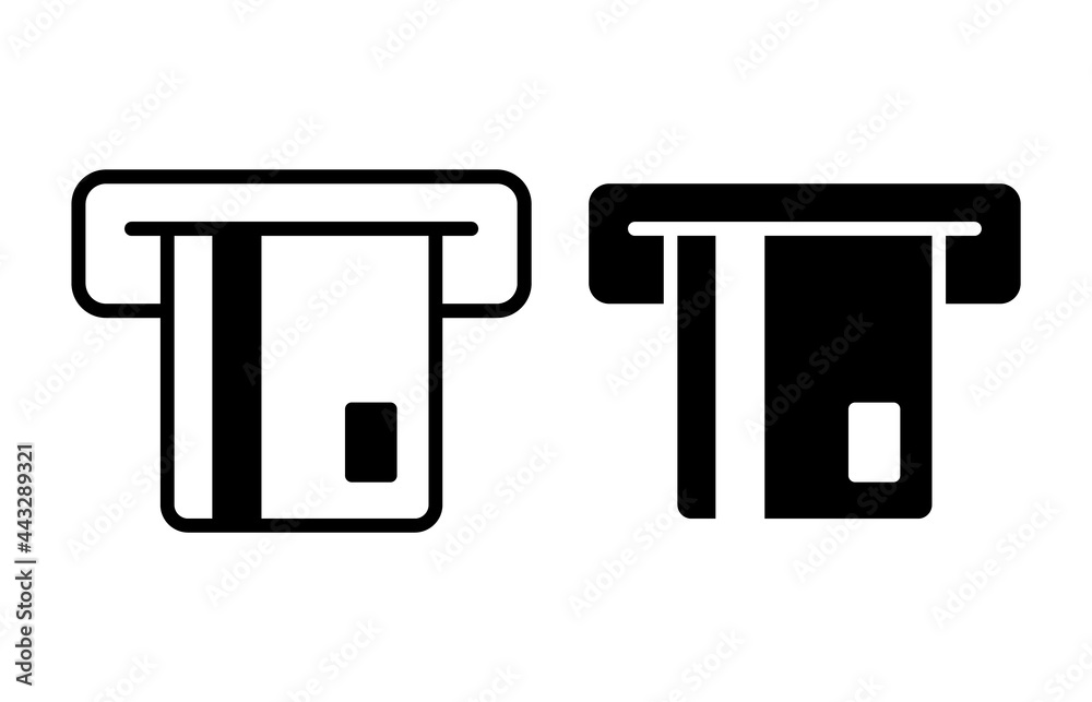 Insert credit card icon. Shopping sign. Bank ATM symbol. Vector illustration. Insert credit card icon. Shopping sign. Bank ATM symbol. Vector illustration.