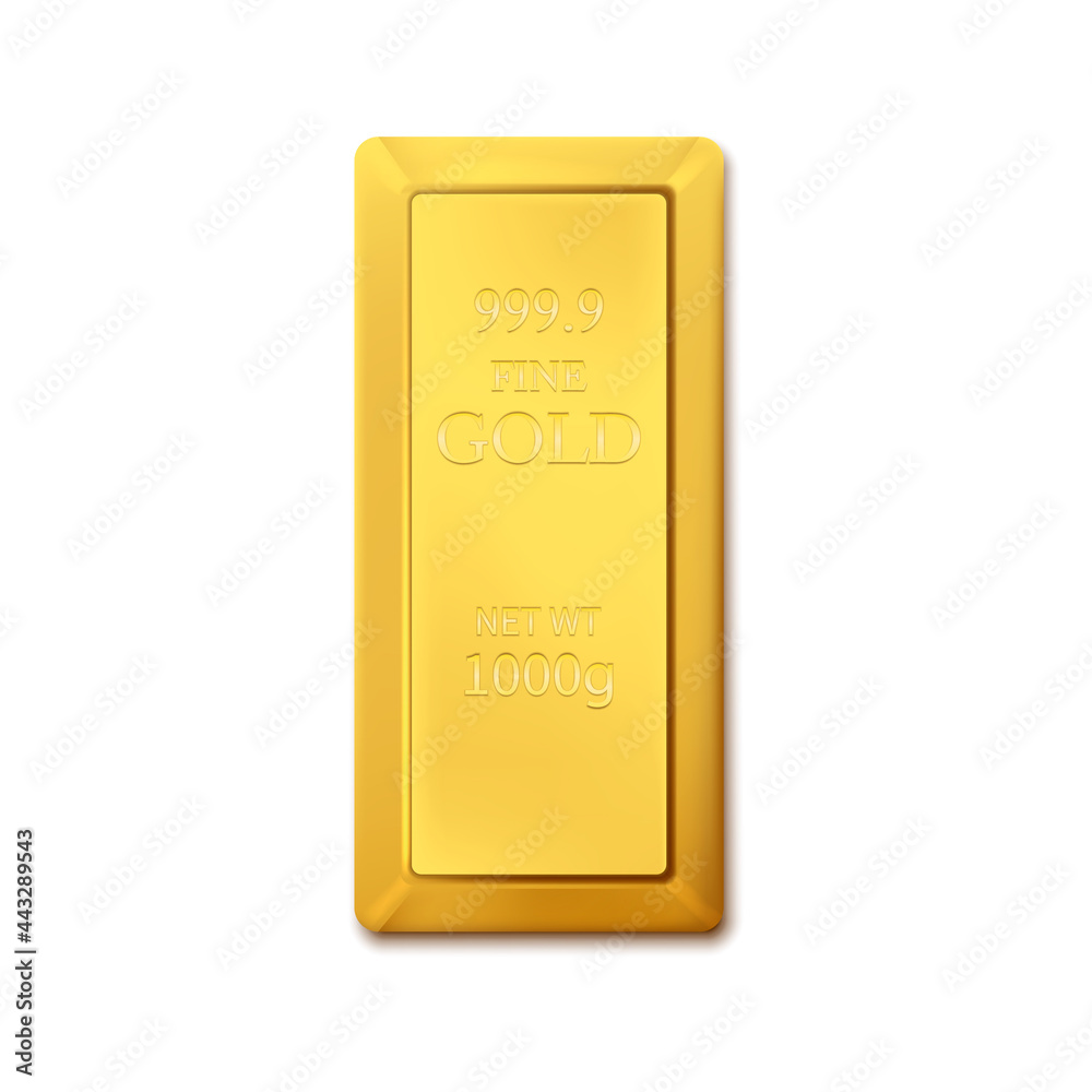 Gold bar isolated on white background. Vector illustration. Gold bar isolated on white background. Vector illustration.