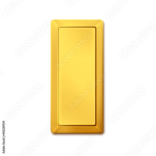 Gold bar isolated on white background. Vector illustration.