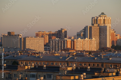 city skyline at dusk