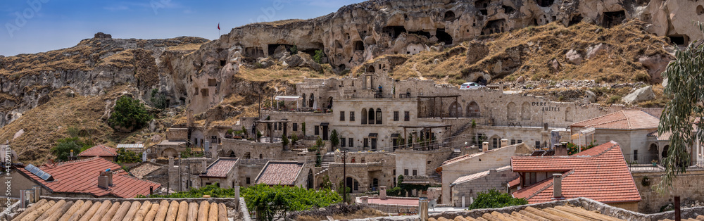 Panoramic View of the Cave House and Hotels of Urgup, Cappadocia, Turkey