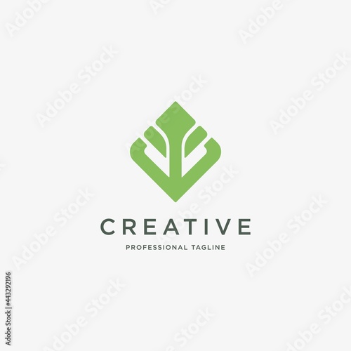 Bio logo, environmental sign. Smart and clever line tree logos. Business eco clean logotype