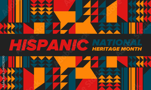 National Hispanic Heritage Month in September and October. Hispanic and Latino Americans culture. Celebrate annual in United States. Poster, card, banner and background. Vector illustration