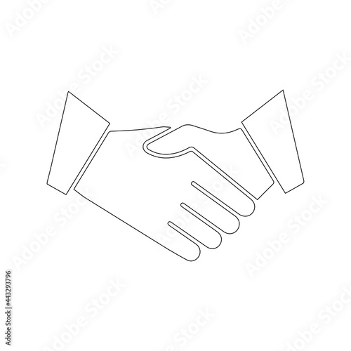 Agreement deal handshake icon (Outline Vector illustration)