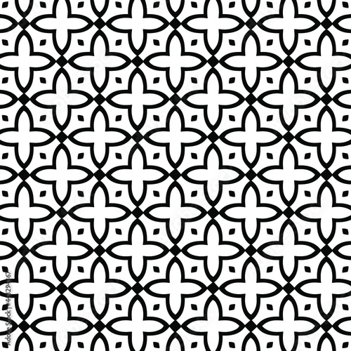 floral seamless pattern background.Geometric ornament for wallpapers and backgrounds. Black and white pattern. 