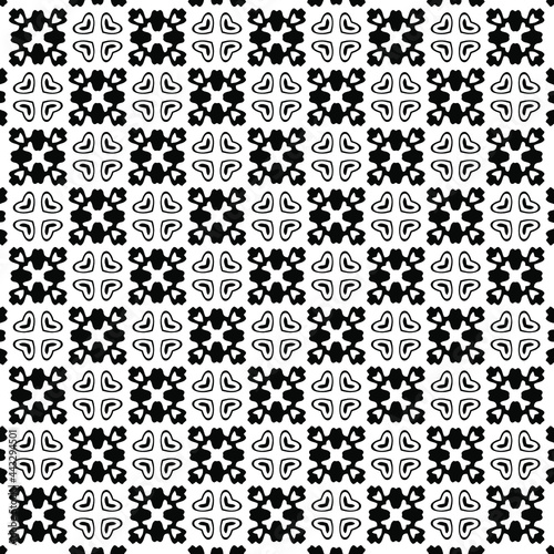 floral seamless pattern background.Geometric ornament for wallpapers and backgrounds. Black and white pattern. 