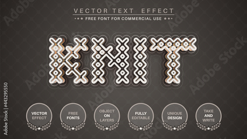 Gold knit -  editable text effect, font style