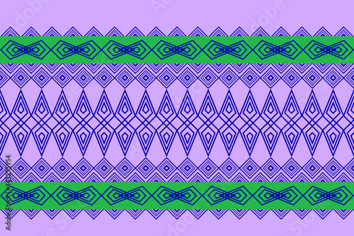 Ethnic pattern vector geometric pattern blue color on purple background