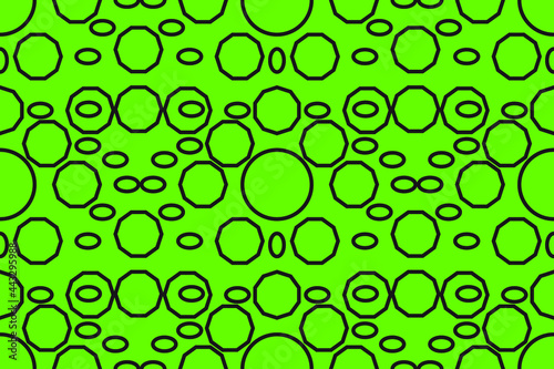 Geometrics pattern vector circle different sizes on green background
