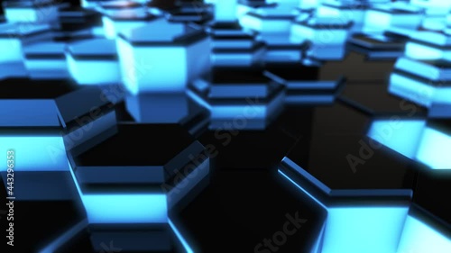 Abstract honeycomb background. Shallow DOF, seamless loop 
