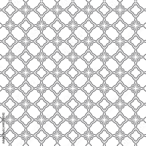  Vector geometric pattern. Repeating elements stylish background abstract ornament for wallpapers andbackgrounds. Black and white colors 