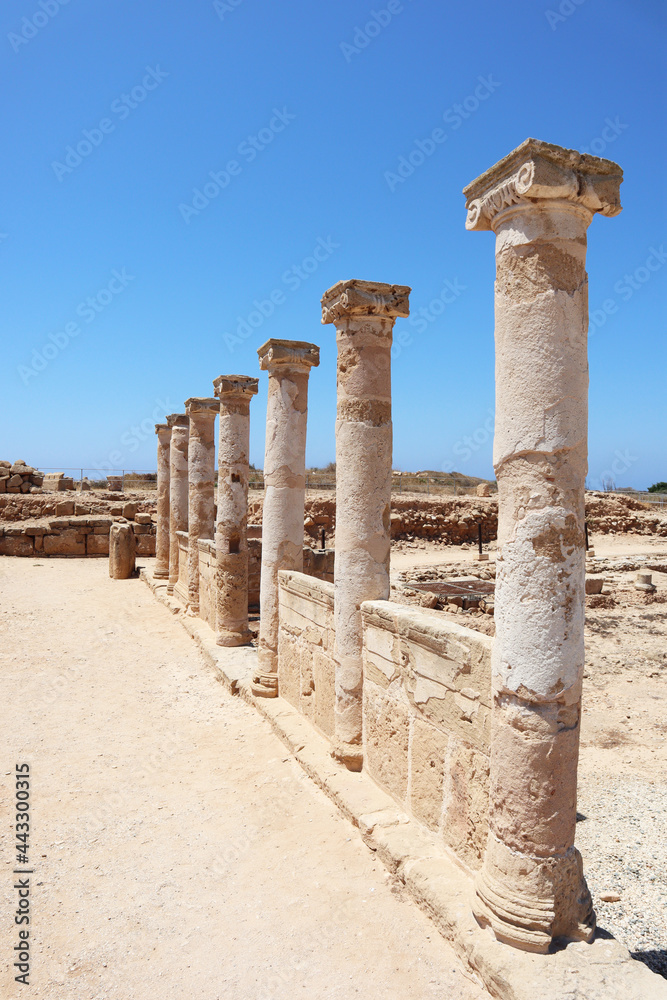 Typical Mediterranean style ancient Roman empirical temple architecture ruins