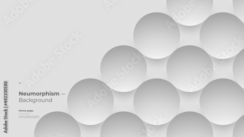 Abstract Background  Homepage  Landing page  Wallpaper Designs. Monochrome illustration. 3d geometric shapes. Decorative neumorphism backdrop.