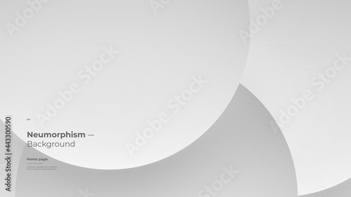 Abstract Background, Homepage, Landing page, Wallpaper Designs. Monochrome illustration. 3d geometric shapes. Decorative neumorphism backdrop.