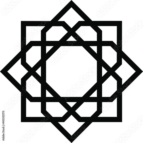 Arabic geometric decoration vector shape