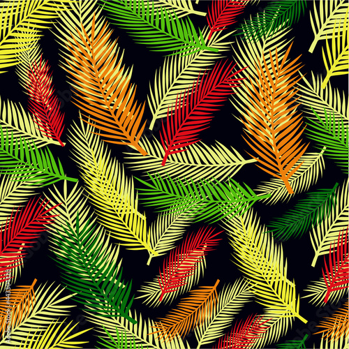 seamless pattern with palm leaves