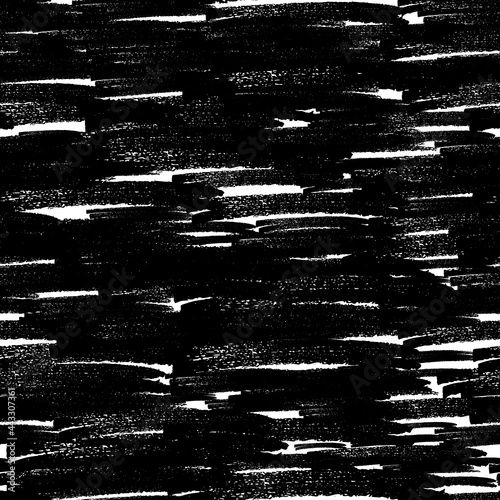 Seamless pattern with black pencil brushstrokes