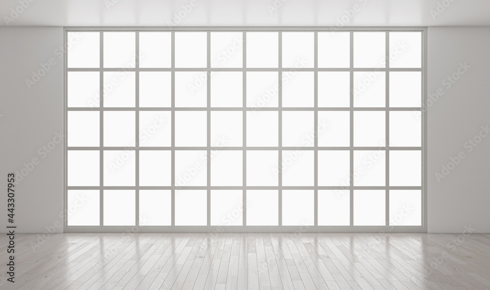 Illustration 3D rendering large luxury modern bright interiors Living room mockup computer digitally generated image