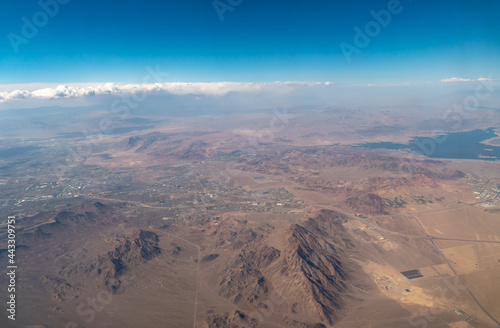 Aerial View of Las Vegas Valley with Lake Meade in the Picture