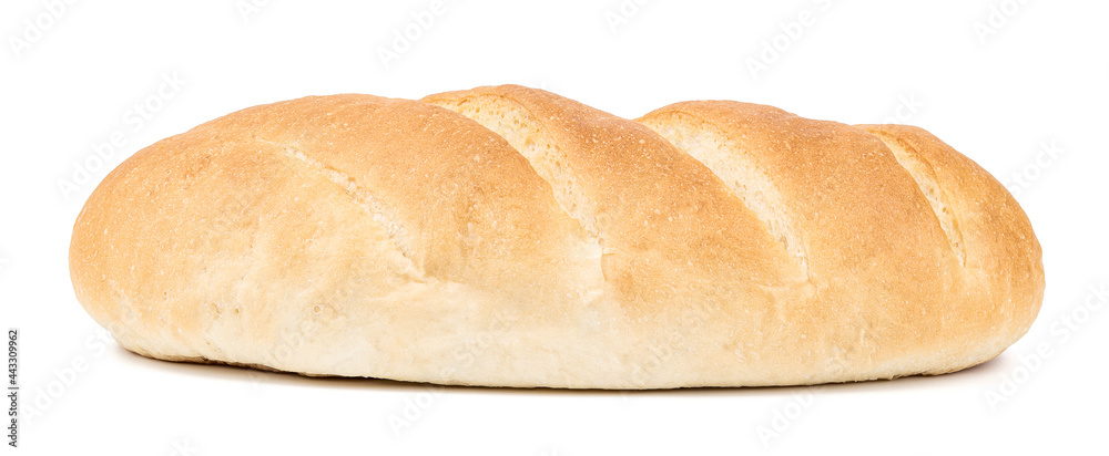 wheat long loaf isolated on white background. white bread stick cut out wheat long loaf isolated on white background. white bread stick cut out